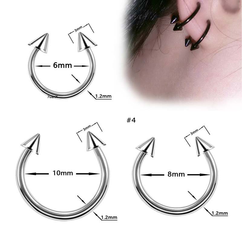 1pc Anting Tindik Hidung / Bibir / Telinga Bahan Stainless Steel Hypoallergenic Untuk Pria / Wanita