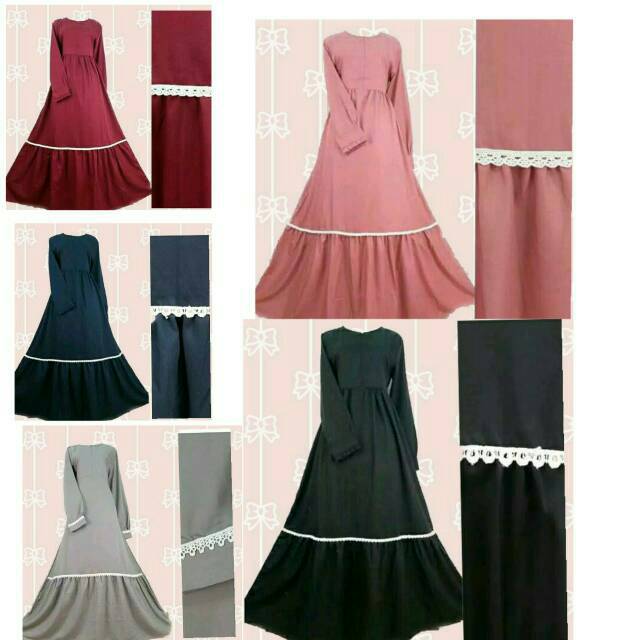 Gamis Rempel + renda katun Toyobo
