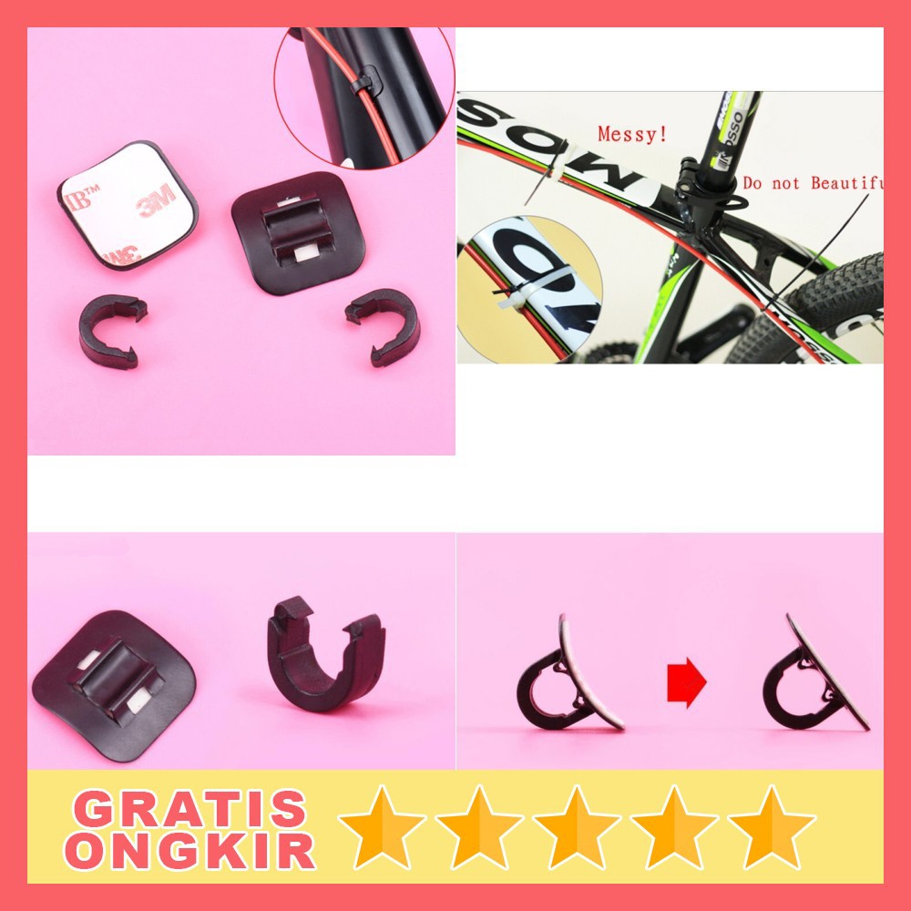 Fixed Clamp Kabel Rem Sepeda - Black