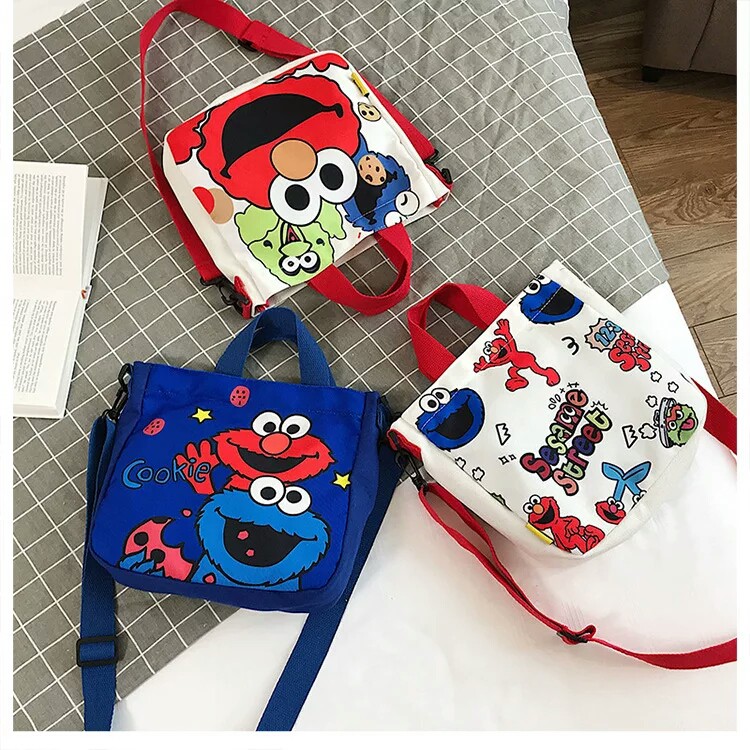 ToteBag Elmo Import - Tote Bag Kanvas Tebal dan Sleting - Tas Totebag - Tas Kanvas Elmo