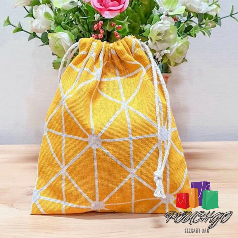 Pouch Serut Travel Pouch Organizer Souvenir Tas Serut Motif Kain Goni