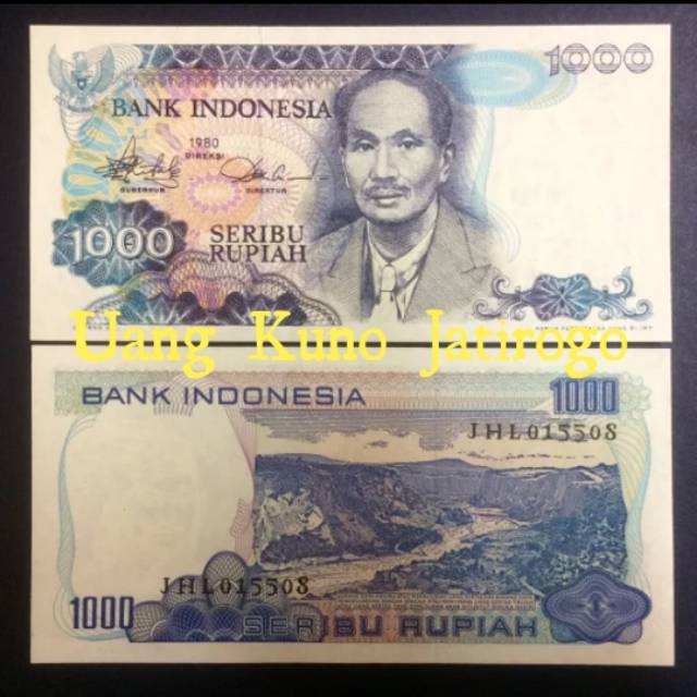 1 Lembar 1000 Rupiah Soetomo Tahun 1980 / Uang Kuno Indonesia / Koleksi
