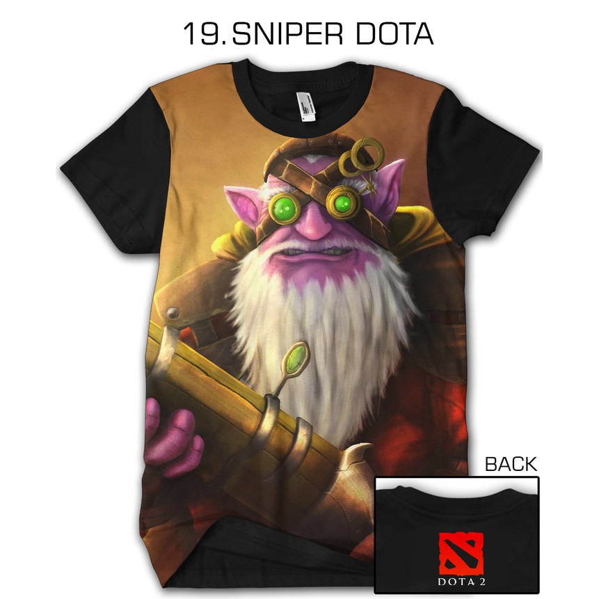 KAOS T SHIRT BAJU GAMING DISTRO PRINTING LAKI LAKI 3D game dota 2 dota2 SNIPER KARDEL 19