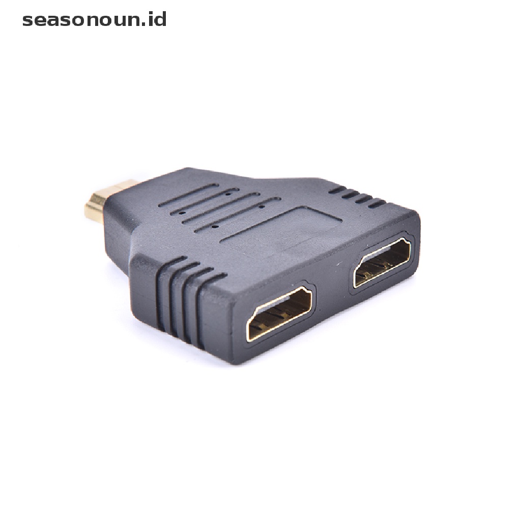 (seasonoun) 1pc Kabel Adapter Splitter 1080P Port Male Ke 2 Female 1 In 2 Out