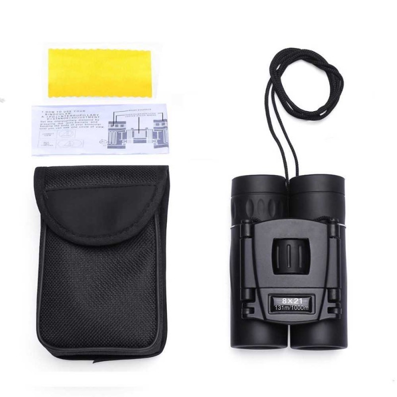 Teropong Pengamatan Outdoor Binoculars Mini Lipat Compact Zoom 8x21