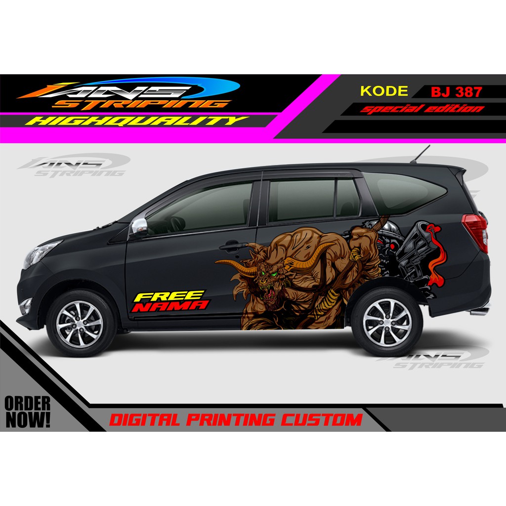 DECAL STICKER MOBIL SIGRA , AVANZA , ERTIGA , ADTSUN / STIKER MOBIL / VARIASI SAMPING MOBIL