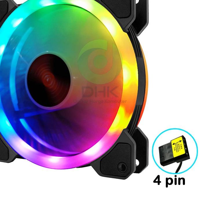 FAN CASING COOLMOON MAGIC AURORA DOUBLE RING AUTO RGB 12CM KIPAS CASING