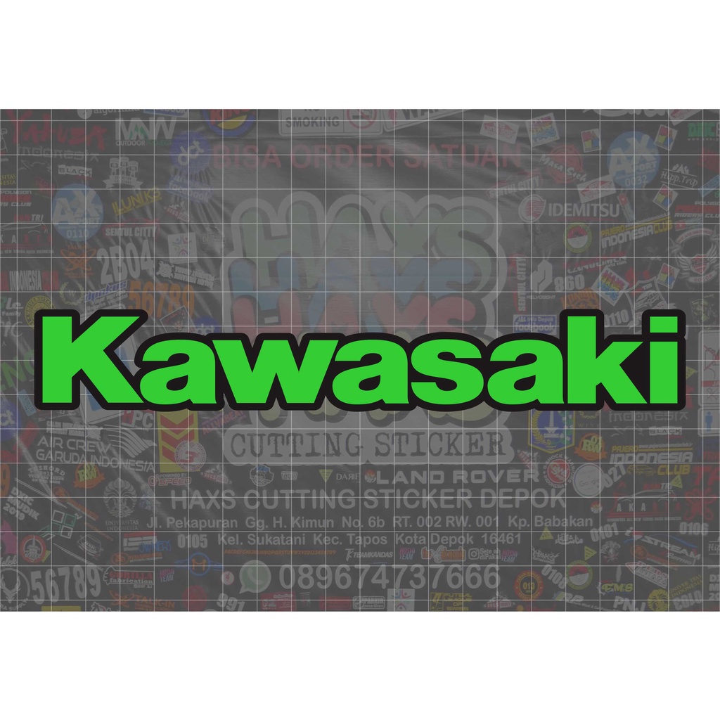 Cutting Sticker Kawasaki Ukuran 19 Cm