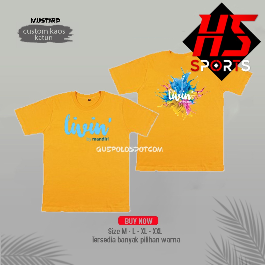 Kaos Livin by Mandiri - KODE 03 depan belakang - kaos LIVIN MANDIRI - Baju bank mandiri terbaru