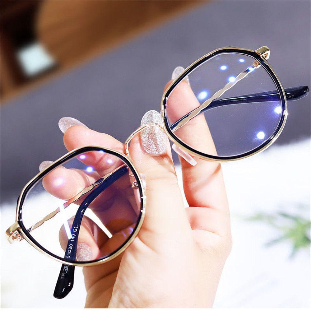 ❈ROWAN❈ Fashion Vintage Glasses Anti Radiation Retro Round Frame Myopia Eyeglasses Reduces Eye Strain Anti Blue Light Plain glasses Unisex Optical Eyewear/Multicolor
