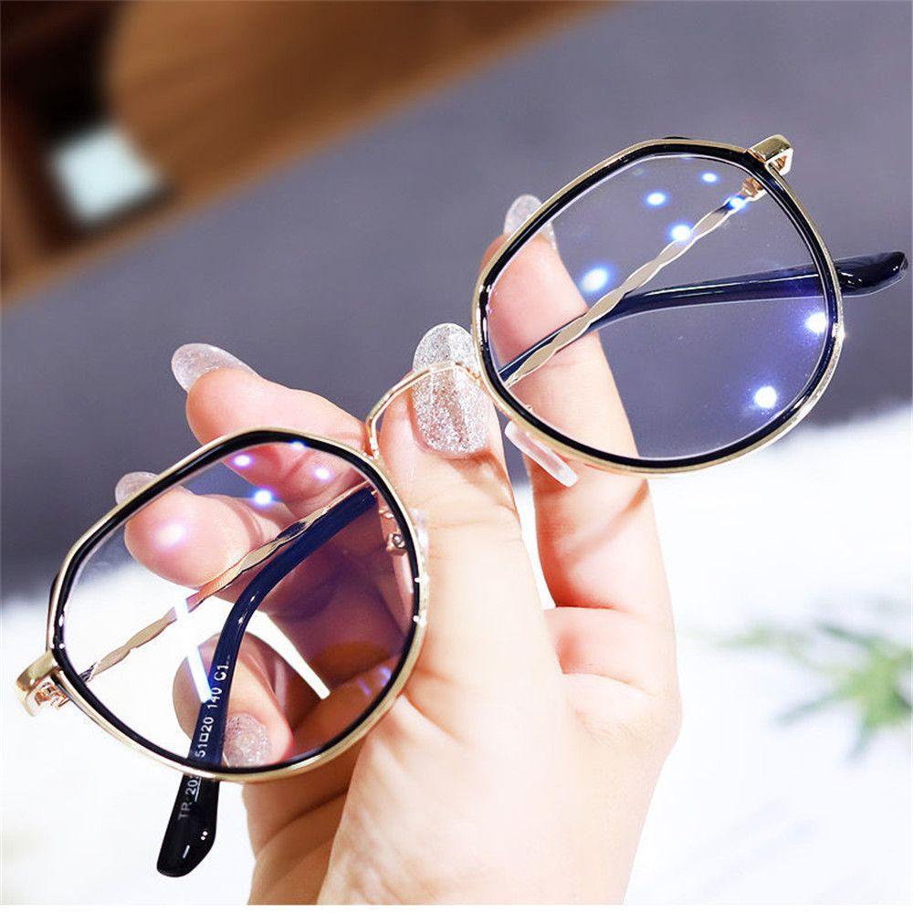 Lily Myopia Eyeglasses Fashion Anti Blue Light Kacamata Polos Retro Bingkai Bulat