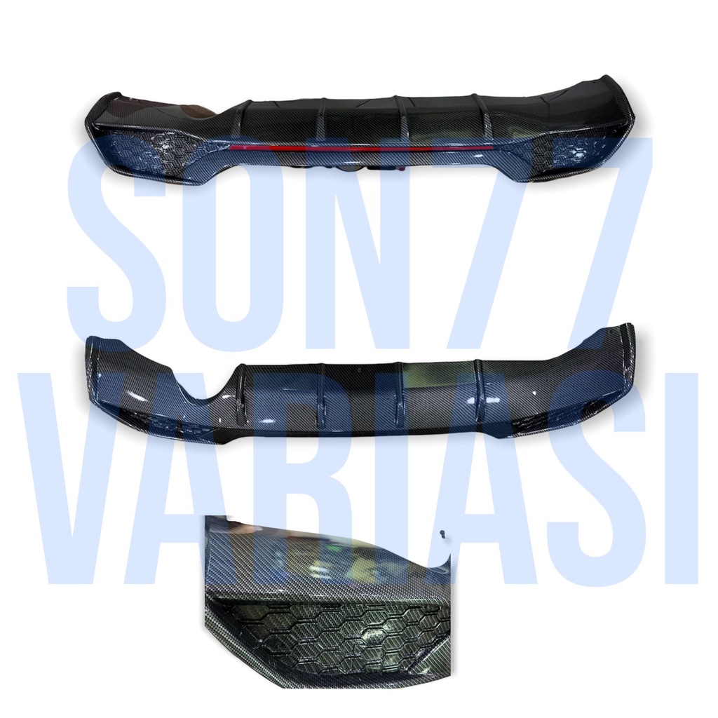 Diffuser bumper belakang skidplate all new brio RS SATYA 2018 2021 carbon