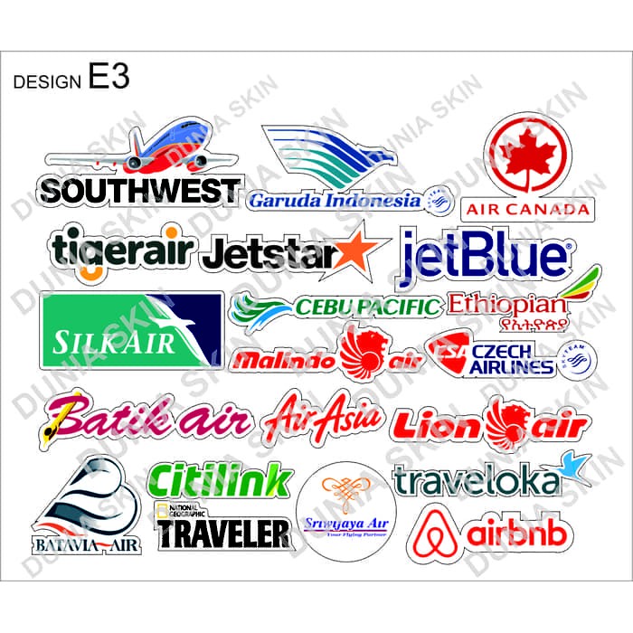 Stiker Koper  Travel Label Design E3 JETBLUE JETSTAR BATIK AIR TIGER AIR MALINDO Airlines Logo