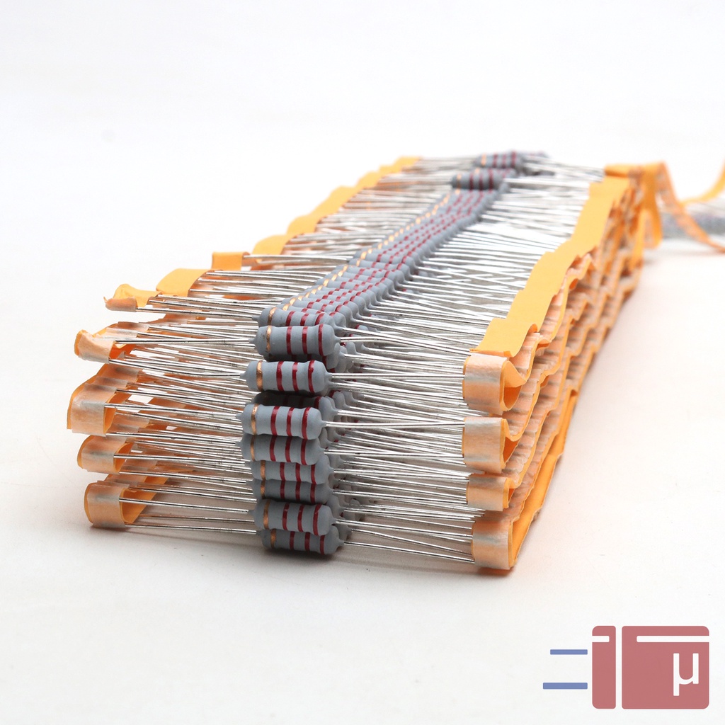 x10 Resistor 2K2 2.2K 1W Metal Oxide 5% Taiwan Kaki Tembaga