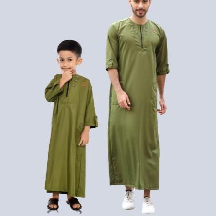 Skip Aja☄️ Kawan Muslim - Jubah Gamis Couple Ayah & Anak Laki Laki Lengan Pendek  3/4 [Terlaris Toda