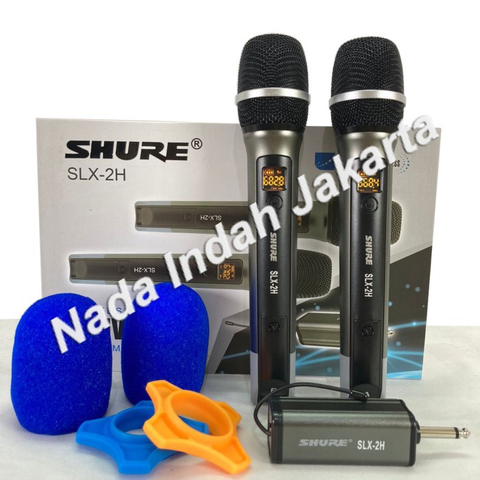 Microphone wireless Double tanpa kabel Mic SHURE SLX 2H multi channel