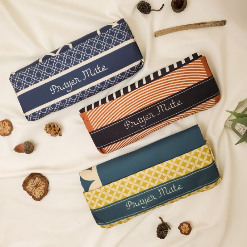 Sajadah lipat kanvas custom nama /sajadah travel saku