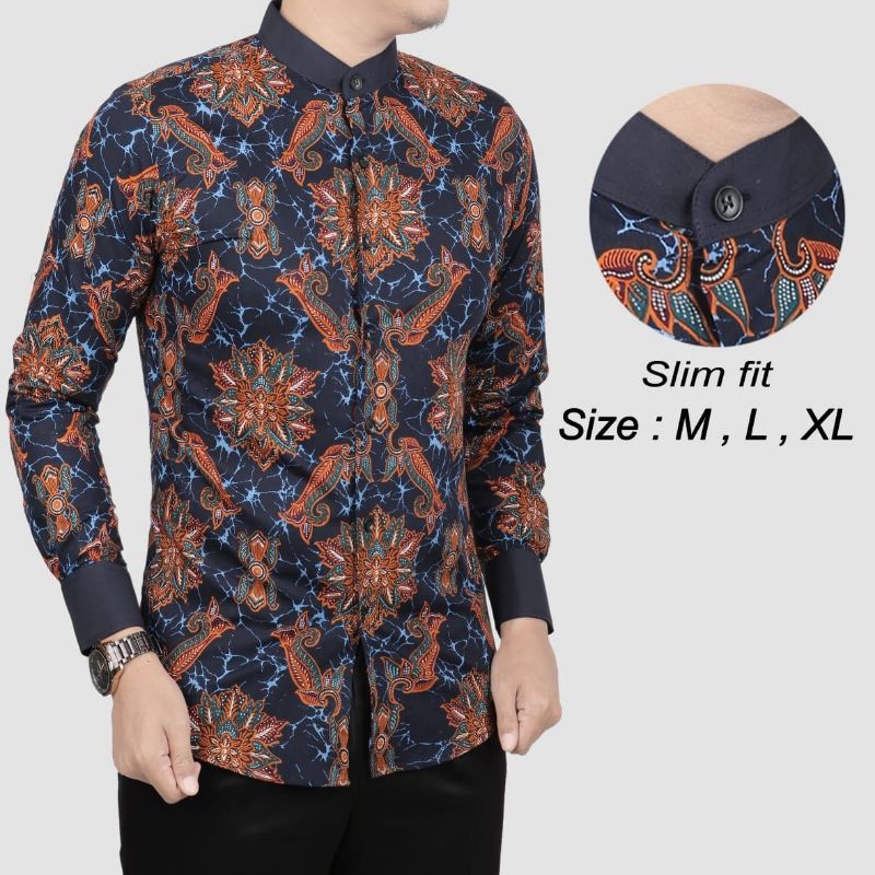 KEMEJA BATIK SLIM FIT BAJU BATIK SLIMFIT COLIN DION CBL 960