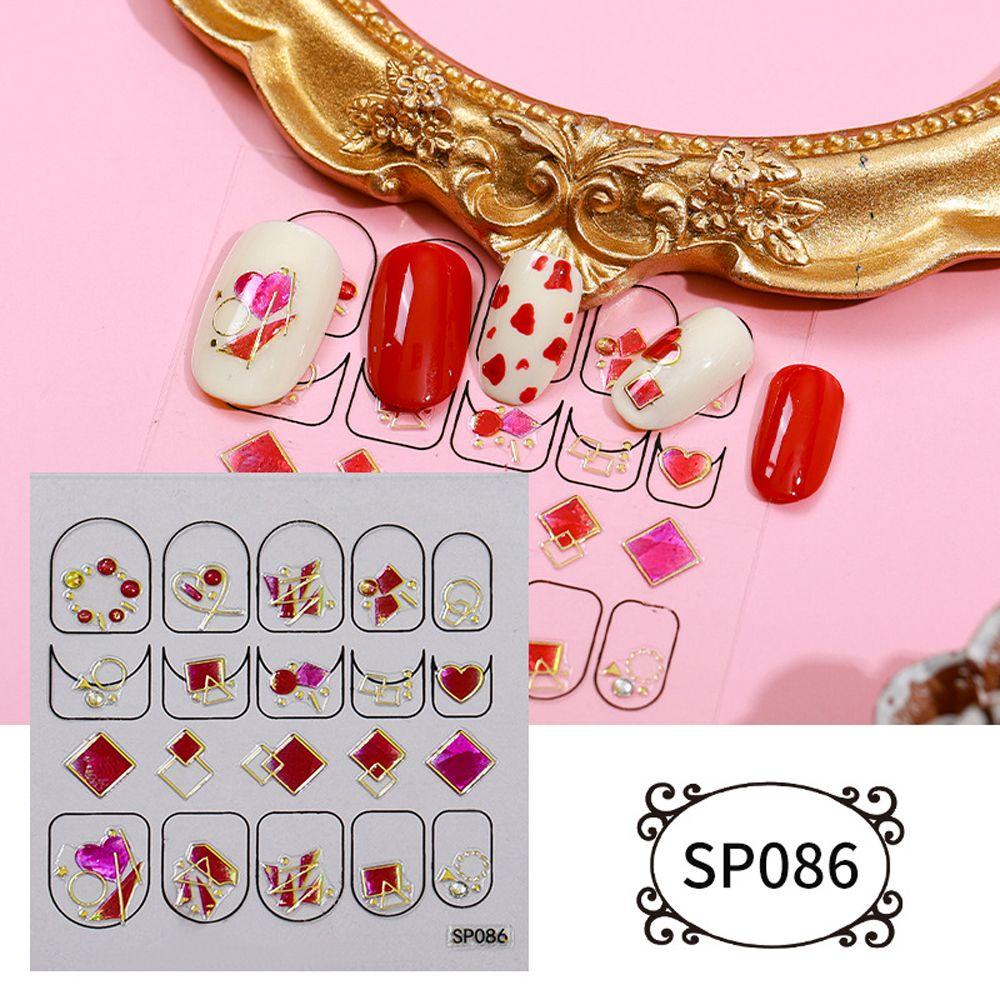 Mxbeauty Aurora Stiker Kuku Wanita Fashion Pola Tidak Teratur Flamingo Self Adhesive Nail Art Dekorasi