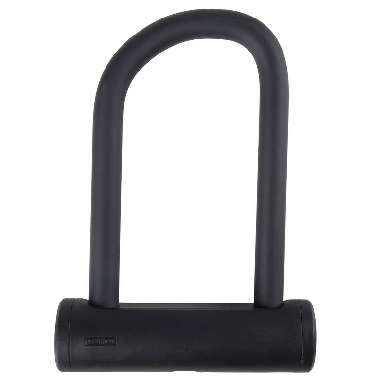 Decathlon Btwin Gembok Sepeda 900 Mini Bike D-Lock - Black - 8385309