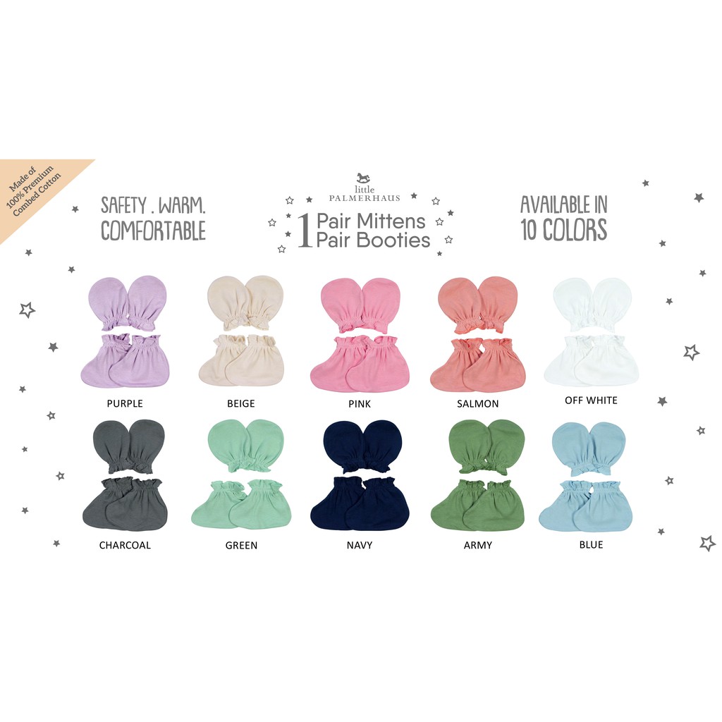 Sarung Tangan &amp; Kaki Bayi Little Palmerhaus - Mittens Booties