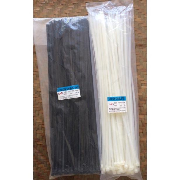 

\\\\\] NYLON CABLE TIE 4,8 MM X 400 MM 100PCS CABLETIES HITAM / PUTIH MURAH