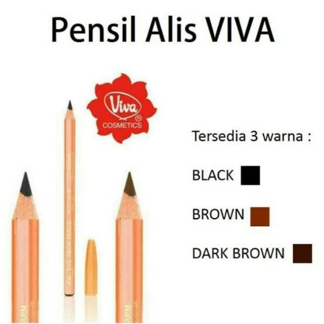 Viva Eye Brow Pensil Alis (Jaminan Asli 100%) berhadiah serutan pensil