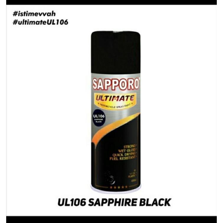 CAT SEMPROT SAPPORO ULTIMATE UL106 SAPPHIRE BLACK / HITAM SAPPHIRE / PILOK / PYLOX