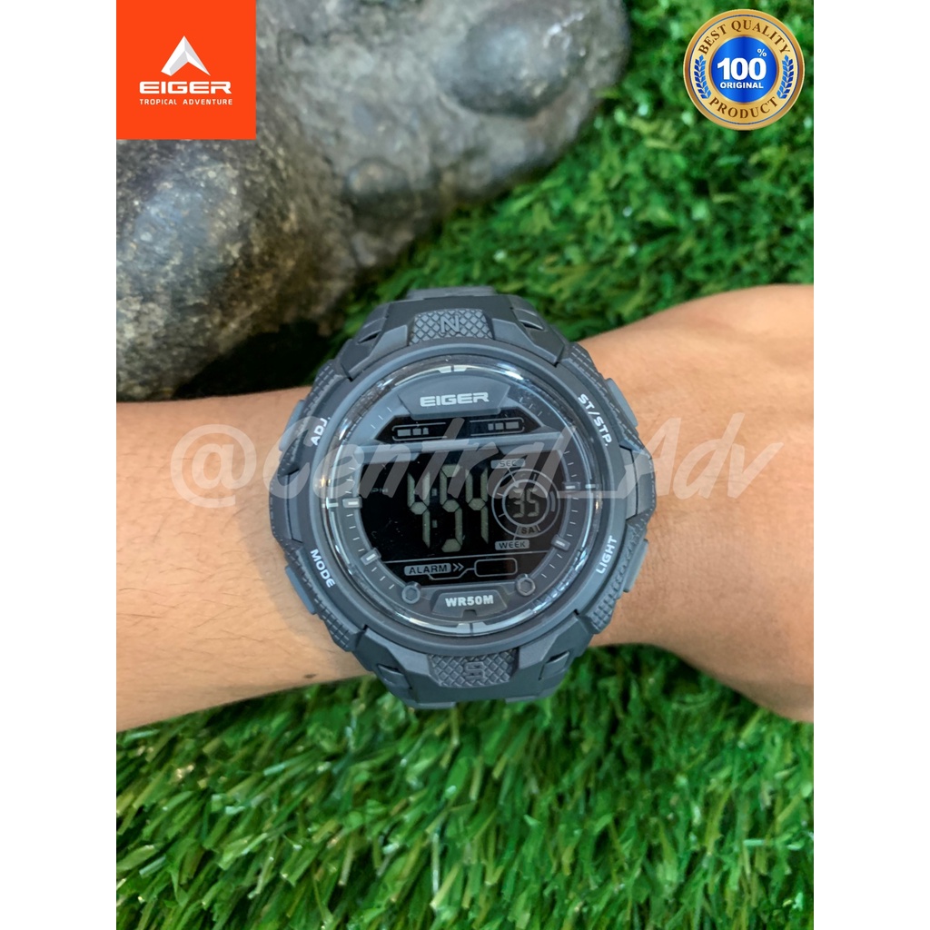 Eiger001 Jam Tangan Clent Digital Pria Wanita|5445|Grey|Mantap Jiwa