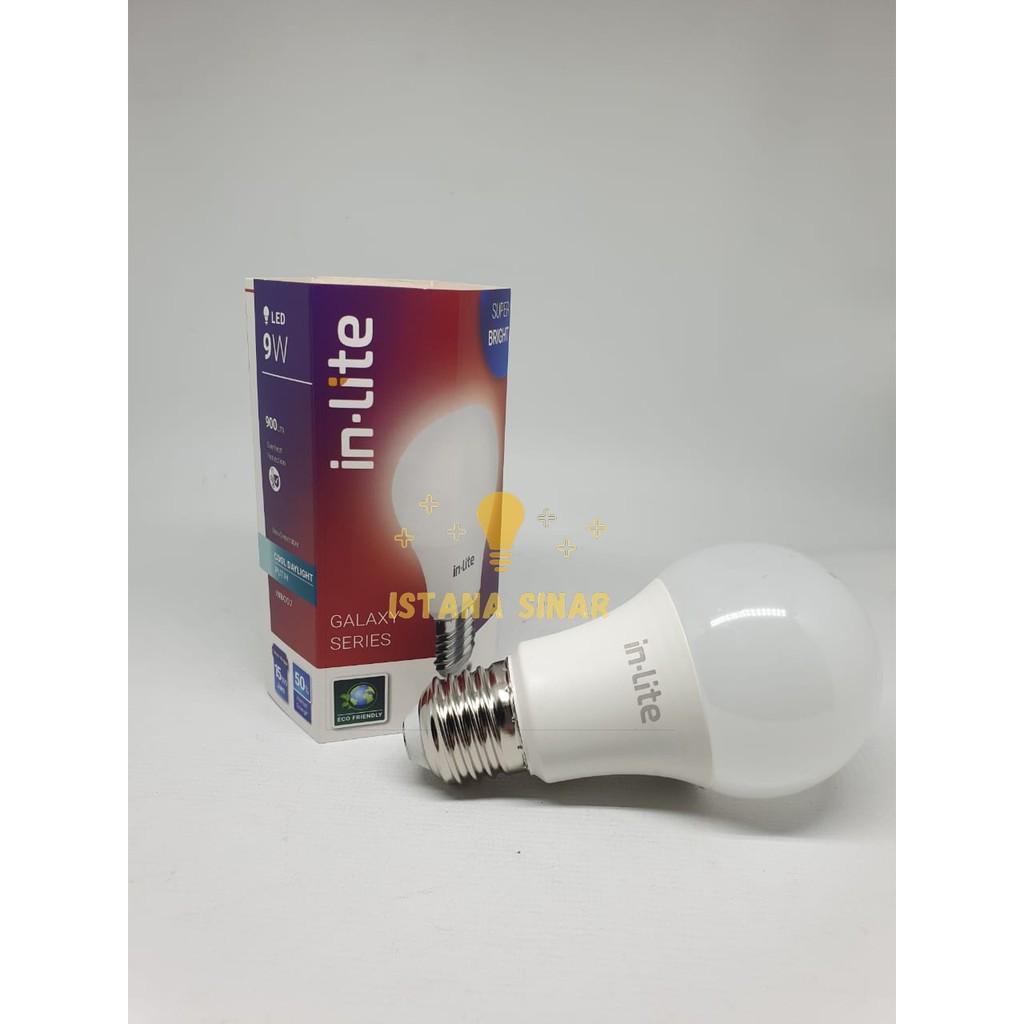 LAMPU LED BULB INLITE IN-LITE 3 GRATIS 1 9W 9 W WATT WT BERGARANSI