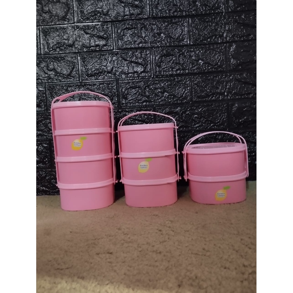 Rantang Susun Mini Golden Lemon RP123-2-4 warna pink