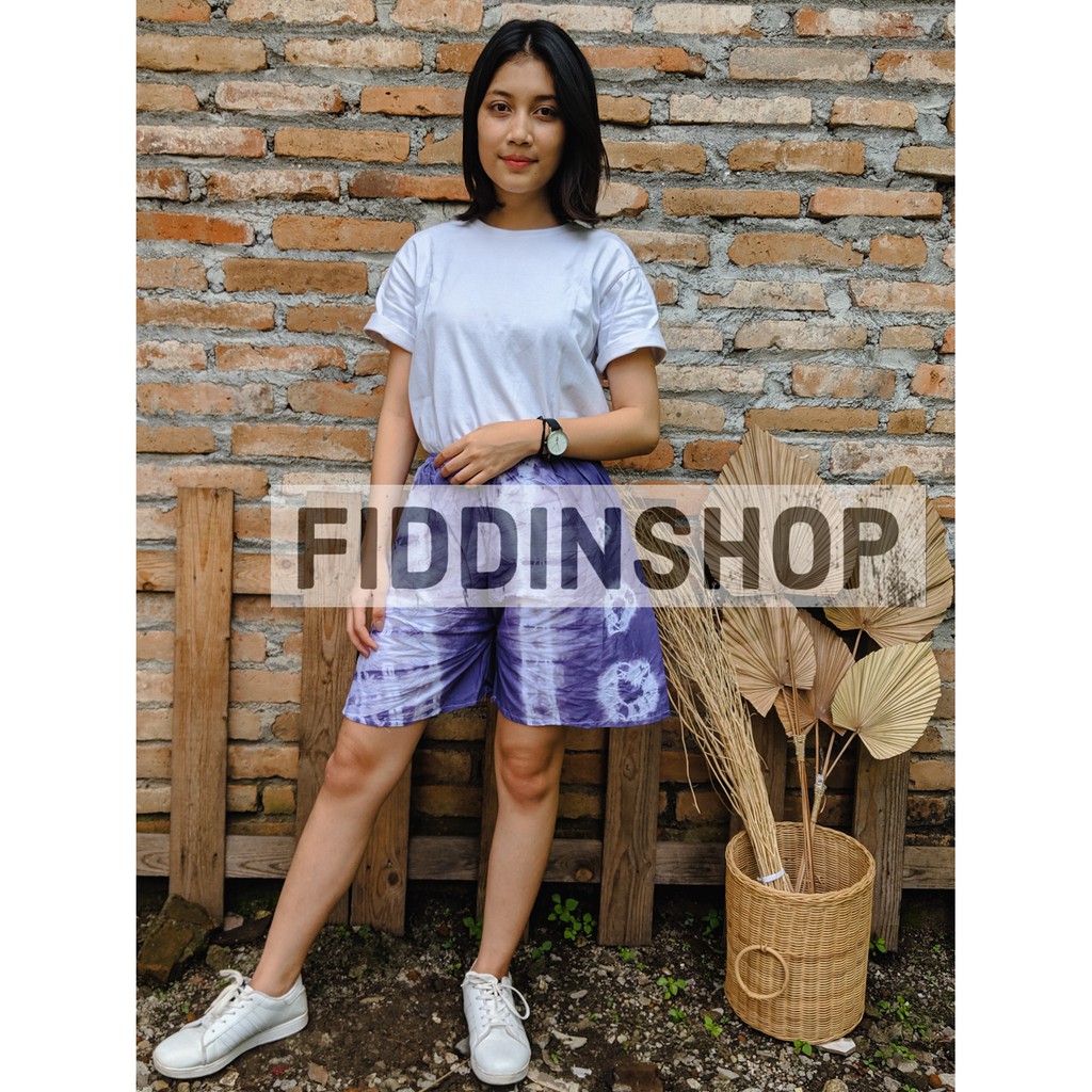 Celana Pendek Hotpants Tie Dye Jumbo HANDMADE Big Size Hot Pans  Pria Wanita Katun Murah