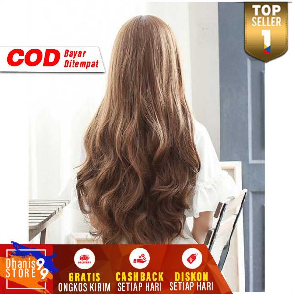 Wig Rambut Panjang Wanita Wik Rambut Palsu Cantik Wiq Fashion Remaja hair clip Cewek Korea Murah