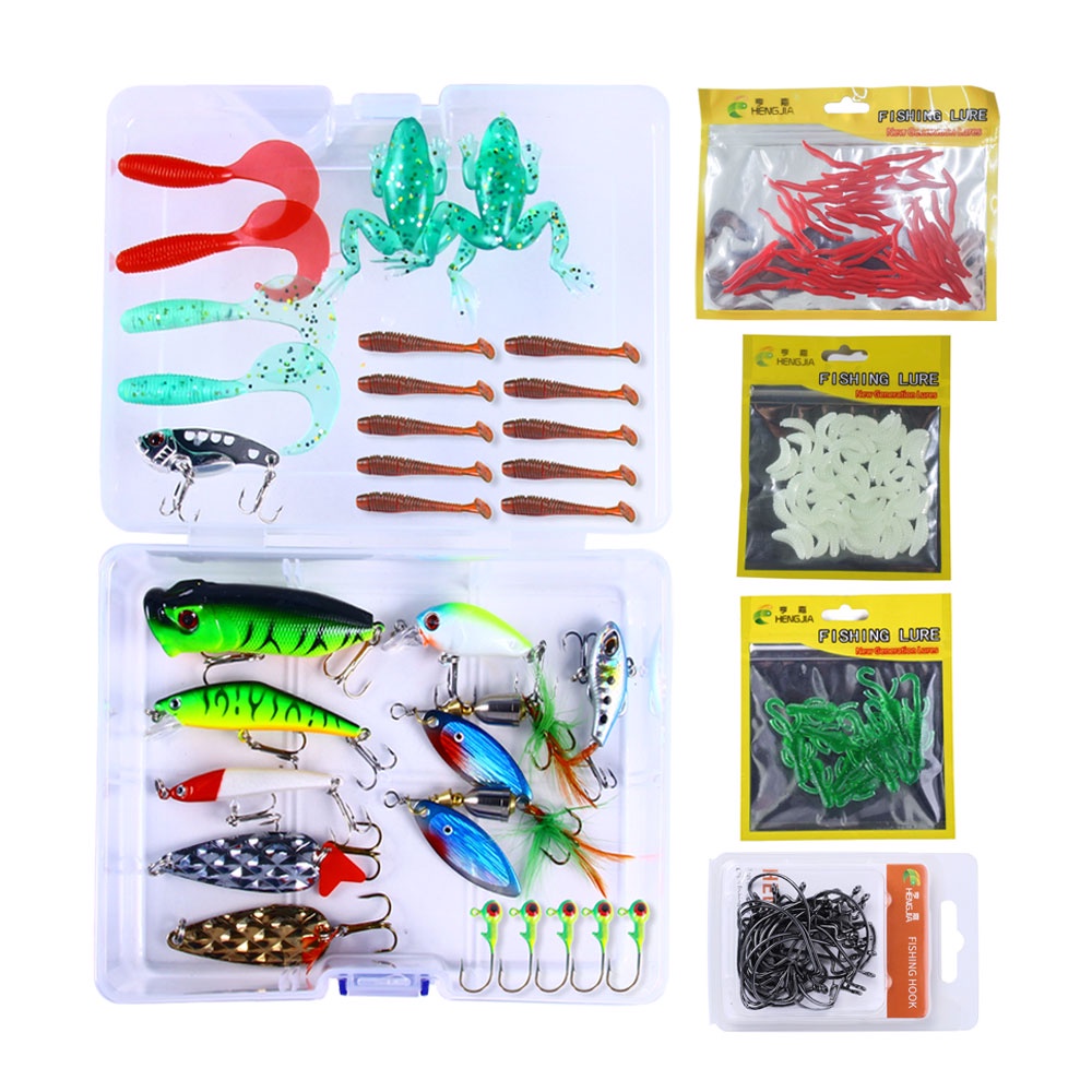 Hengjia Set Umpan Pancing Hardlure Bentuk Ikan Kecil Spinner Bahan Plastik