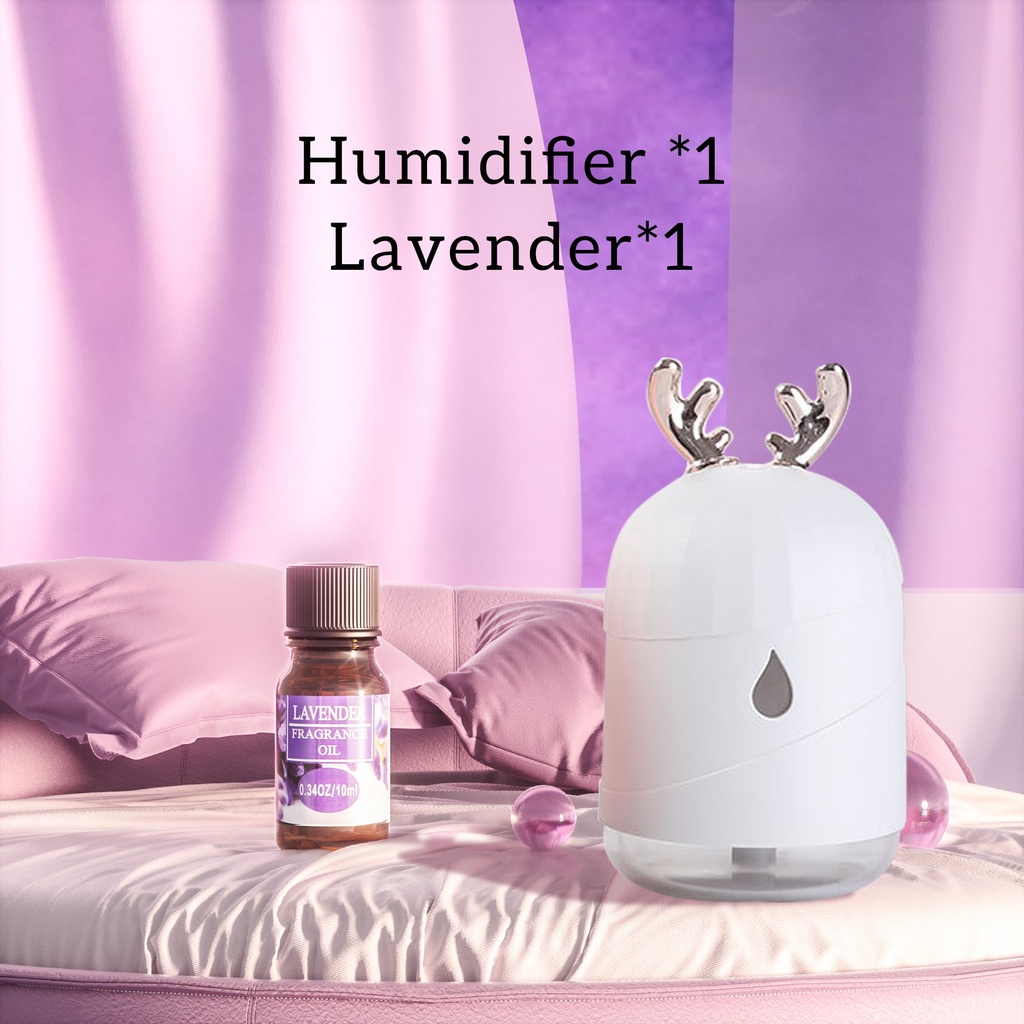 [endear]100% ORI cute Bear Humidifier 220ML Essential Oil Diffuser Aroma Terapi Pengharum Ruangan-White *1+OIL*1