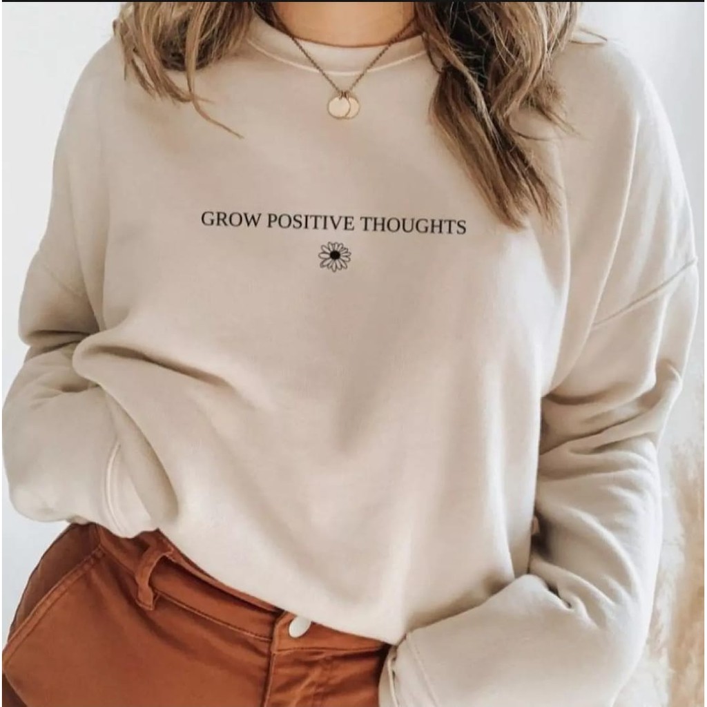 GROW POSITIVE SWEATER WANITA - ATASAN TEBAL PREMIUM