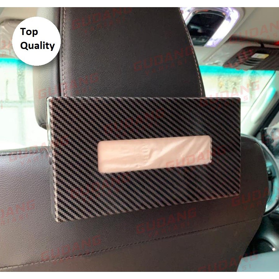 Kotak Tissue Mobil Back Rest Universal Karbon