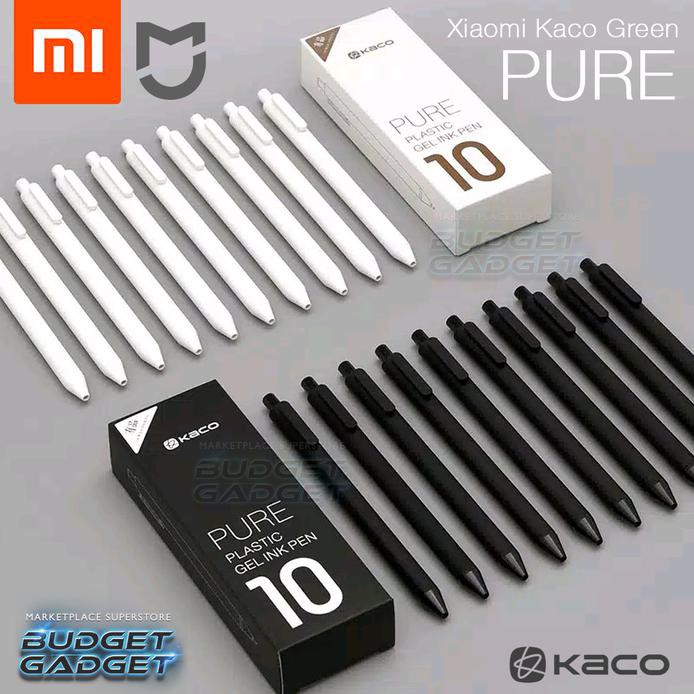 

GAA Xiaomi Mijia Kaco PURE Signing Gel Ink Pen Pena Pulpen Hitam 10 PCS
