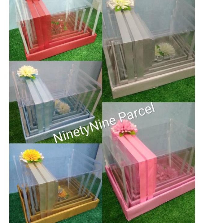 

BOX Hantaran Seserahan Kotak Parcel Mika Double Pita PRODUK .,