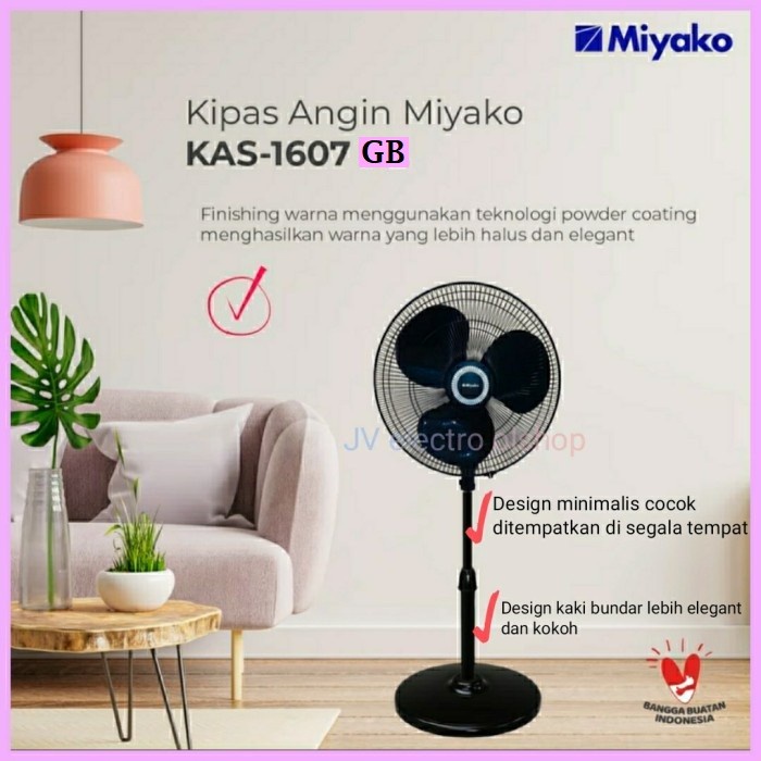 Kipas Angin Miyako KAS 1607GB Kipas Angin Berdiri 16'' Bergaransi Resmi