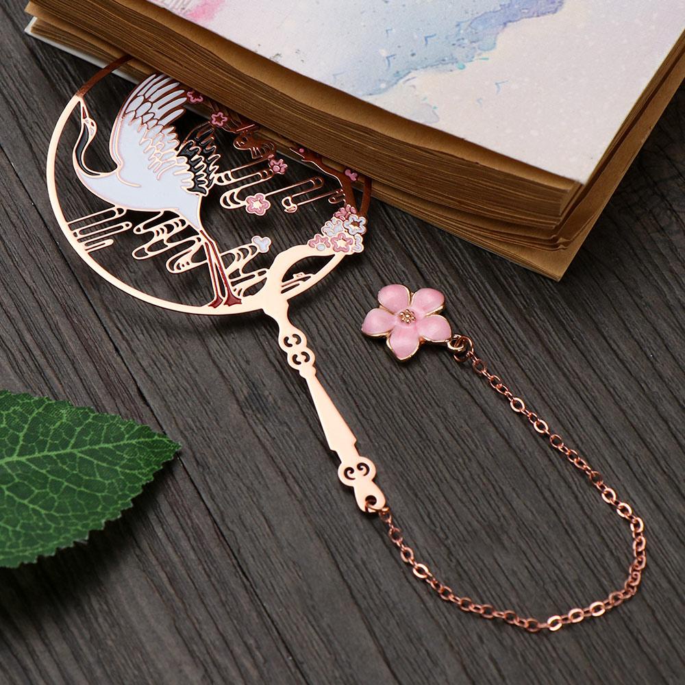 Lanfy Brass Bookmark Tanda Pagination Vintage Berlubang Gaya China Retro