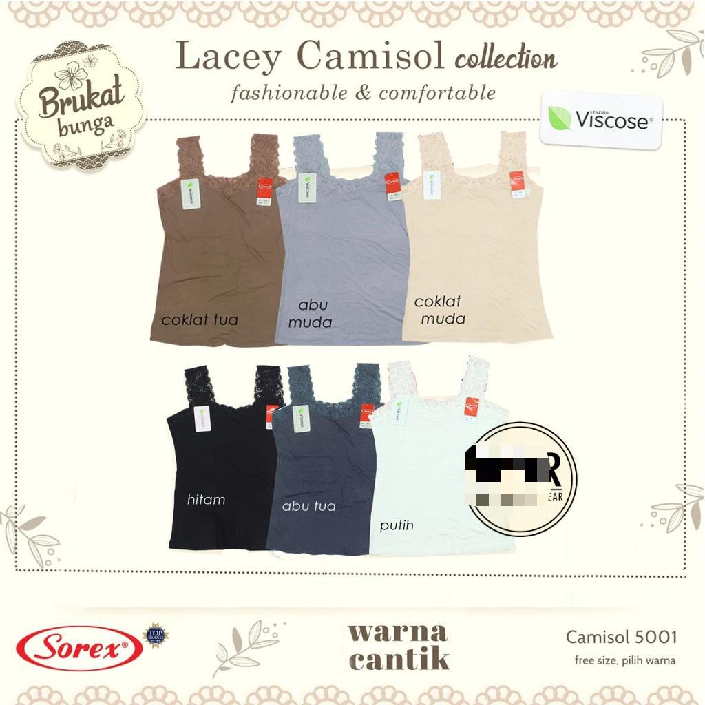 TANKTOP CAMISOL SINGLET SOREX 5001 RENDA VISCOSE LACEY  - SOREX KAMISOL RENDA SUPER LEMBUT BAHAN BAMBUU BAMBOO - ATASAN WANITA RENDA SOREX - CAMISOL BRUKAT BUNGA KATUN DINGIN - ARA98STORE