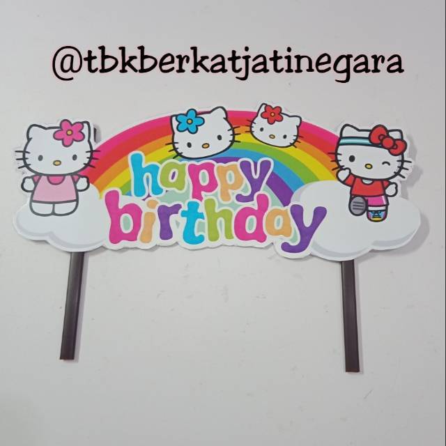 Banner Topper Tusuk hiasan ulangtahun frozen spiderman avengers hello kitty LOL little pony tayo