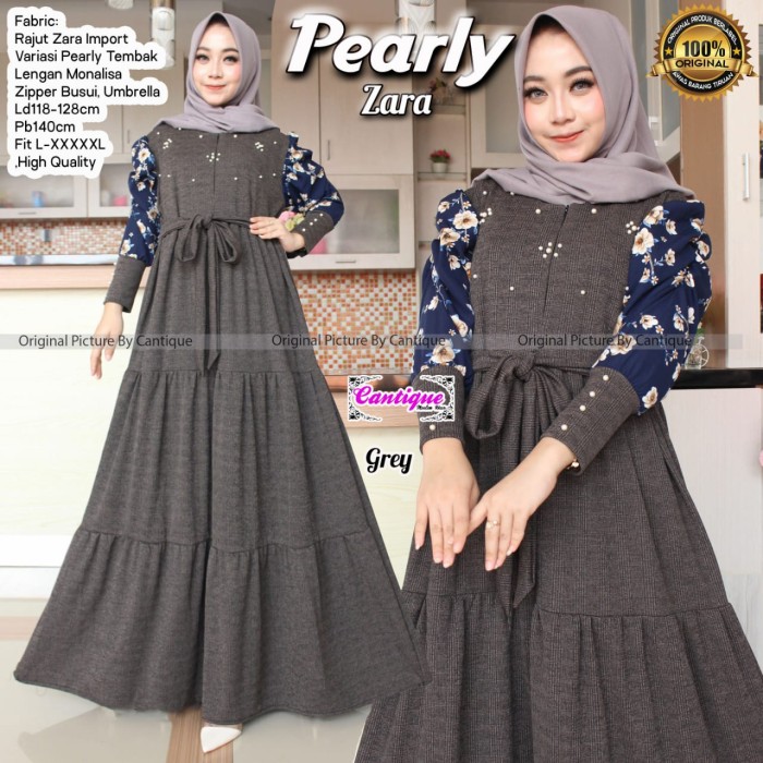 PEARLY Gamis Wanita Terbaru Jumbo Murah Rajut Import Pearly Tembak