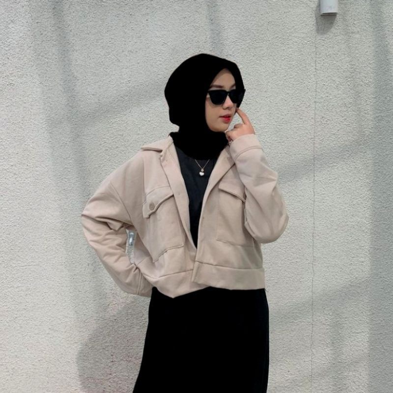 Setelan Ootd kancing kerah/ paket OOTD wanita/ set wanita kekinian/ outer terbaru/ rok span scuba/ s