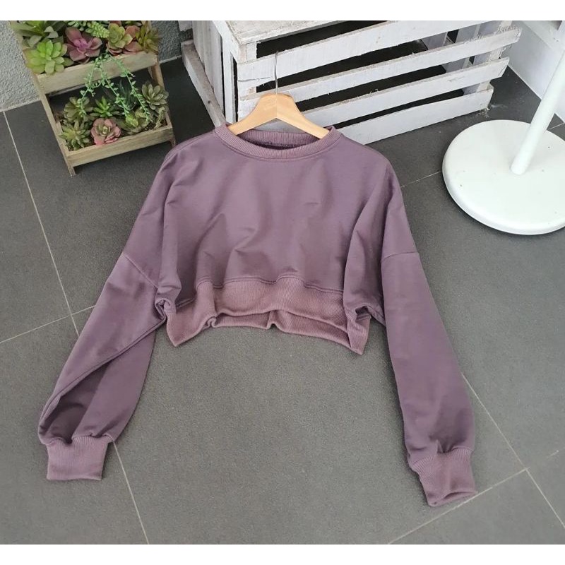 EXTRA CROOPE BASIC WANITA | Sweater Crop Style Wanita Korean | Fashion Wanita Terbaru