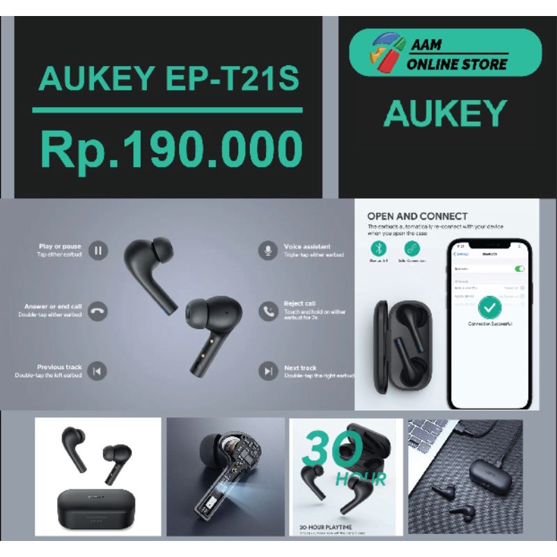 TWS AUKEY EP-T21S ORIGINAL BLACK