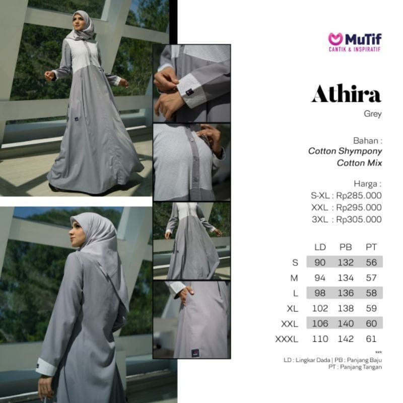 ATHIRA GREY | DISKON GAMIS MUTIF TERBARU