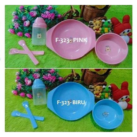 NINIO Feeding Set Alat Makan Mpasi Bayi Gelas Mangkok Sendok Garpu Piring Gelas Training Cup F323