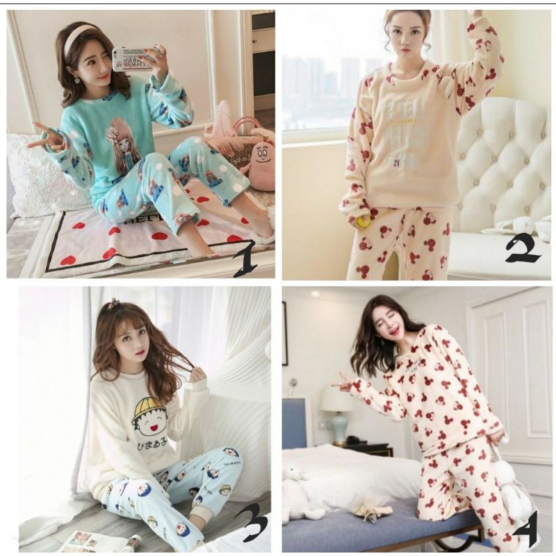 baju tidur PP wanita bahan brudu import